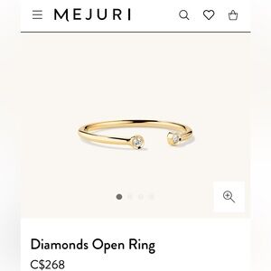 Mejuri 14k Yellow Gold & Natural Diamond Diamonds Open Ring Sz 9